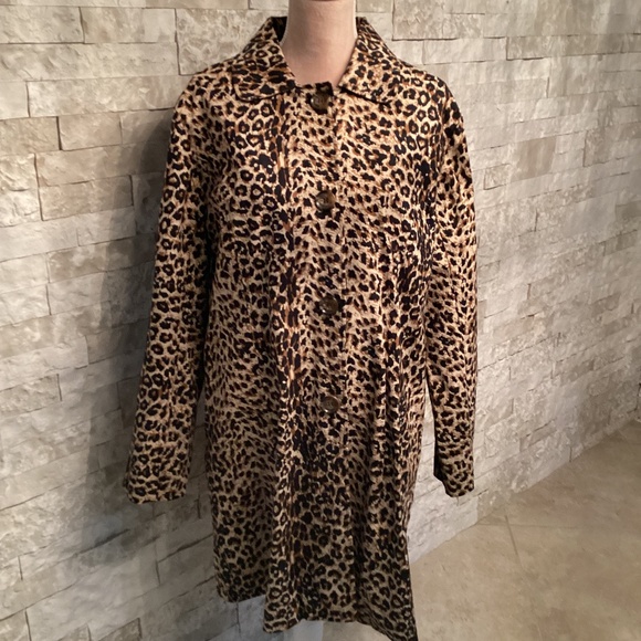 Leopard Print Trench or Car Coat with Pink Lining - Picture 1 of 10